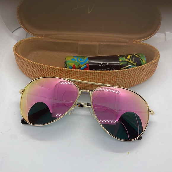 Brand New Maui Jim Polarized Aviator double bridge Gold frame - Picture 2 of 9